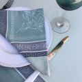 Square Jacquard tablecloth, Teflon "Olivia" green, by Tissus Toselli