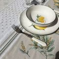 Rectangular Jacquard tablecloth lemons and mimosa "Menton"
