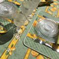Set de table en coton matelassé "Citrons" Jaune et vert