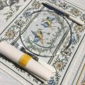 Provence Jacquard placemat,"Moustiers" ecru and green from Tissus Toselli in Nice