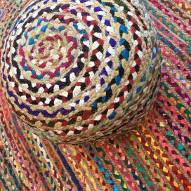 Colored jute and cotton beanbag