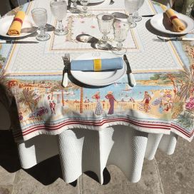 Square Jacquard tablecloth  "Nice", Marat d'Avignon