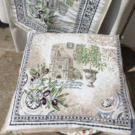 Provence Jacquard cushion cover, "Riviera" from Tissus Toselli in Nice