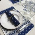 Rounb tablecloth in cotton "Avignon" blue and white by "Marat d'Avignon"