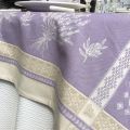 Provence square tablecloth in cotton "Valensole" lavender color