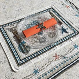 Provence Jacquard placemat "Bonifaccio" ecru from Tissus Toselli in Nice