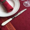 Rectangular Jacquard polyester tablecloth "Alicante" red from "Sud Etoffe"