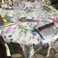 Round coated cotton tablecloth "Fortuna"