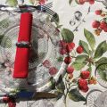 Rectangular coated cotton tablecloth "Cerezas"