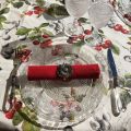 Round coated cotton tablecloth "Cerezas"
