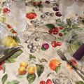 Round coated cotton tablecloth "Juno"