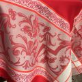 Rectangular Jacquard polyester tablecloth "Eygalière" red by Sud Etoffe