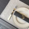 Boutis placemats "Calliope" grey color by Sud-Etoffe