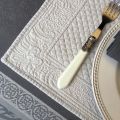 Boutis placemats "Calliope" grey color by Sud-Etoffe