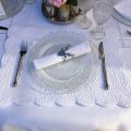  Table mats Boutis fashion, "Amandine" White