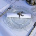 Jacquard polyester placemat "Natif" white and silver by Sud Etoffe
