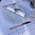 Jacquard polyester placemat "Natif" white and silver by Sud Etoffe