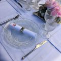 Set de table Jacquard polyester "Natif" blanc et argent, Sud Etoffe