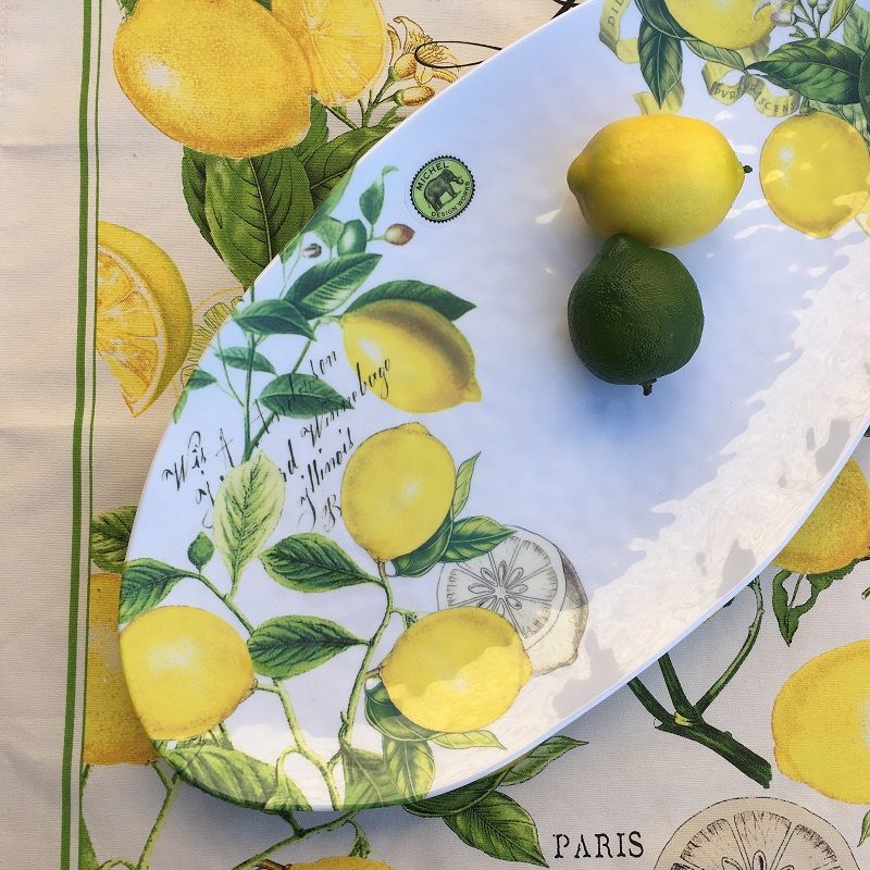 Lemon Basil Michel Design Works Melamine Oval Serving Platter 