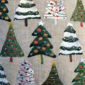 Embrodery cushion "Christmas Trees" linen and polyester