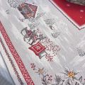 Webbed square table mat "Savoie" red and grey