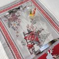 Provence Jacquard placemat,"Savoie" grey and red from Tissus Toselli in Nice