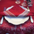 Jacquard table napkins "Vars" red  by Tissus Toselli