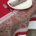 Nappe rectangulaire Jacquard "Vars" rouge Tissus Toselli