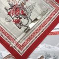 Provence Jacquard placemat,"Savoie" red and grey from Tissus Toselli in Nice