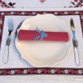 Jacquard placemat "Plagne" ecru and chocolate from Tissus Toselli in Nice