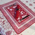 Set de table Jacquard "Vallée" rouge et ecru Tissus Toselli, Nice