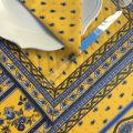 Bordered quilted placemats "Avignon" yellow and blue, by Marat d'Avignon
