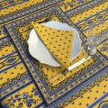Bordered quilted placemats "Avignon" yellow and blue, by Marat d'Avignon