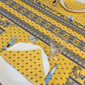 Provence rectangular coated cotton tablecloth "Avignon" yellow and blue by "Marat d'Avignon"