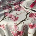 Rectangular organza tablecloth, cherry  blossom "Cherry tree" pink
