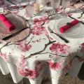 Nappe carrée en organza "Cerisier" rose