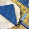 Serviette de table damassée "Delft" bleu